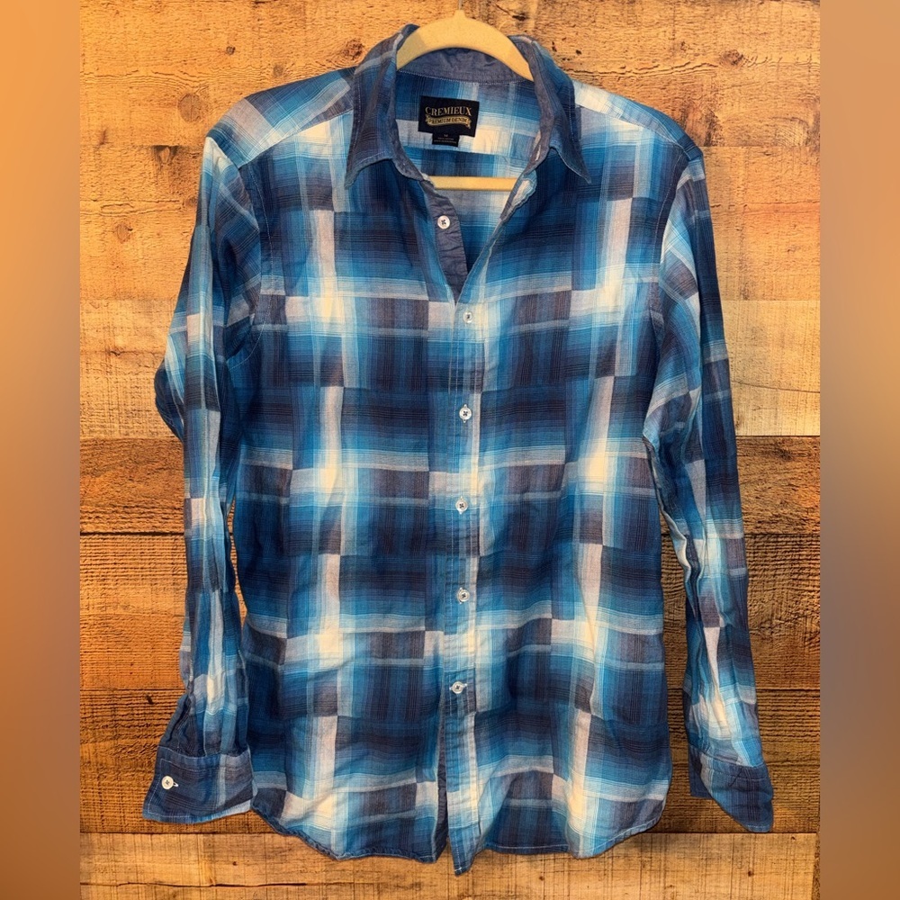Cremieux Premium Denim Plaid Button Down Shirt